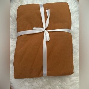 Terracotta Tobacco Brown Flax Linen Duvet Cover - Queen